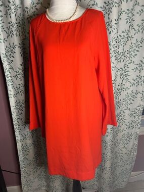 H&M Orange Long-Sleeve Shift Dress